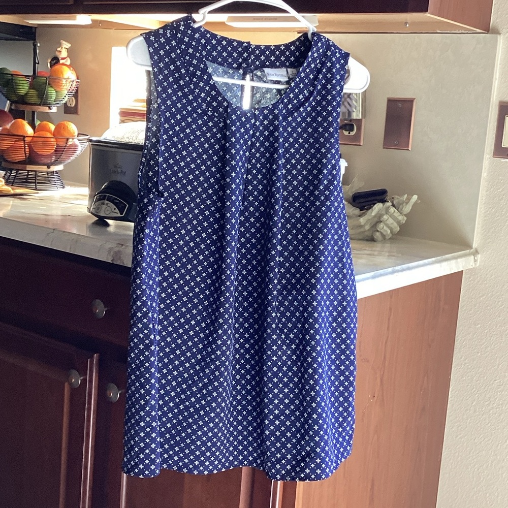Kim Rogers Navy Top with White Star Pattern